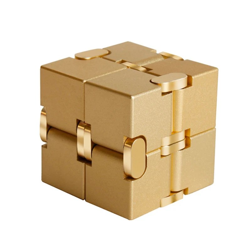 Metal Infinity Cube Fidget Aluminum Alloy Heavy 155g Stress and Anxiety Relief Toys Ultra Durable Gifts for Adults and Teens