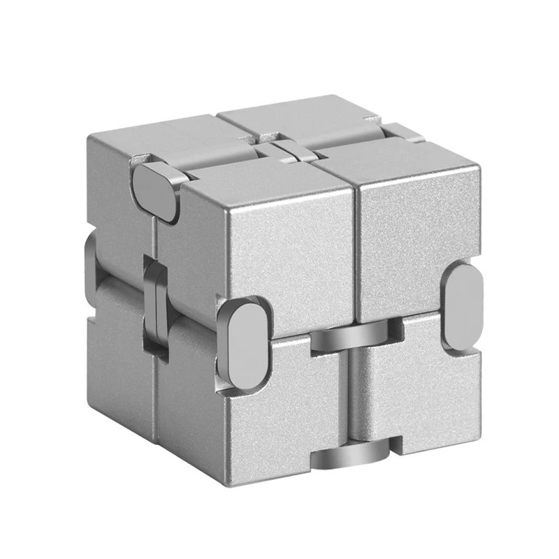 Metal Infinity Cube Fidget Aluminum Alloy Heavy 155g Stress and Anxiety Relief Toys Ultra Durable Gifts for Adults and Teens