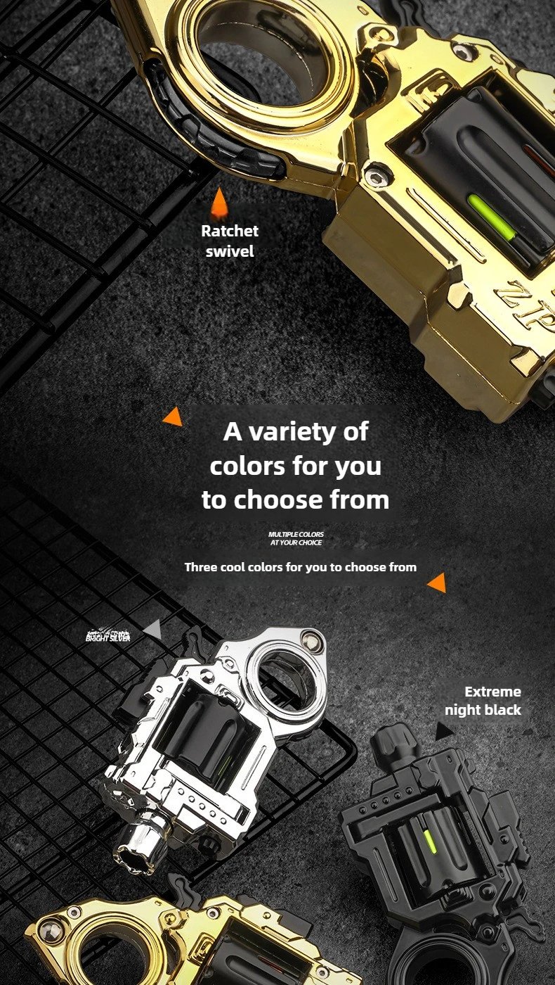 One Hand Spin Shoot Alloy Revolver EDC Metal Fidget Toy with 20 Plastic Bullets Stress Relief Mini Ring Gun for Adults Teens