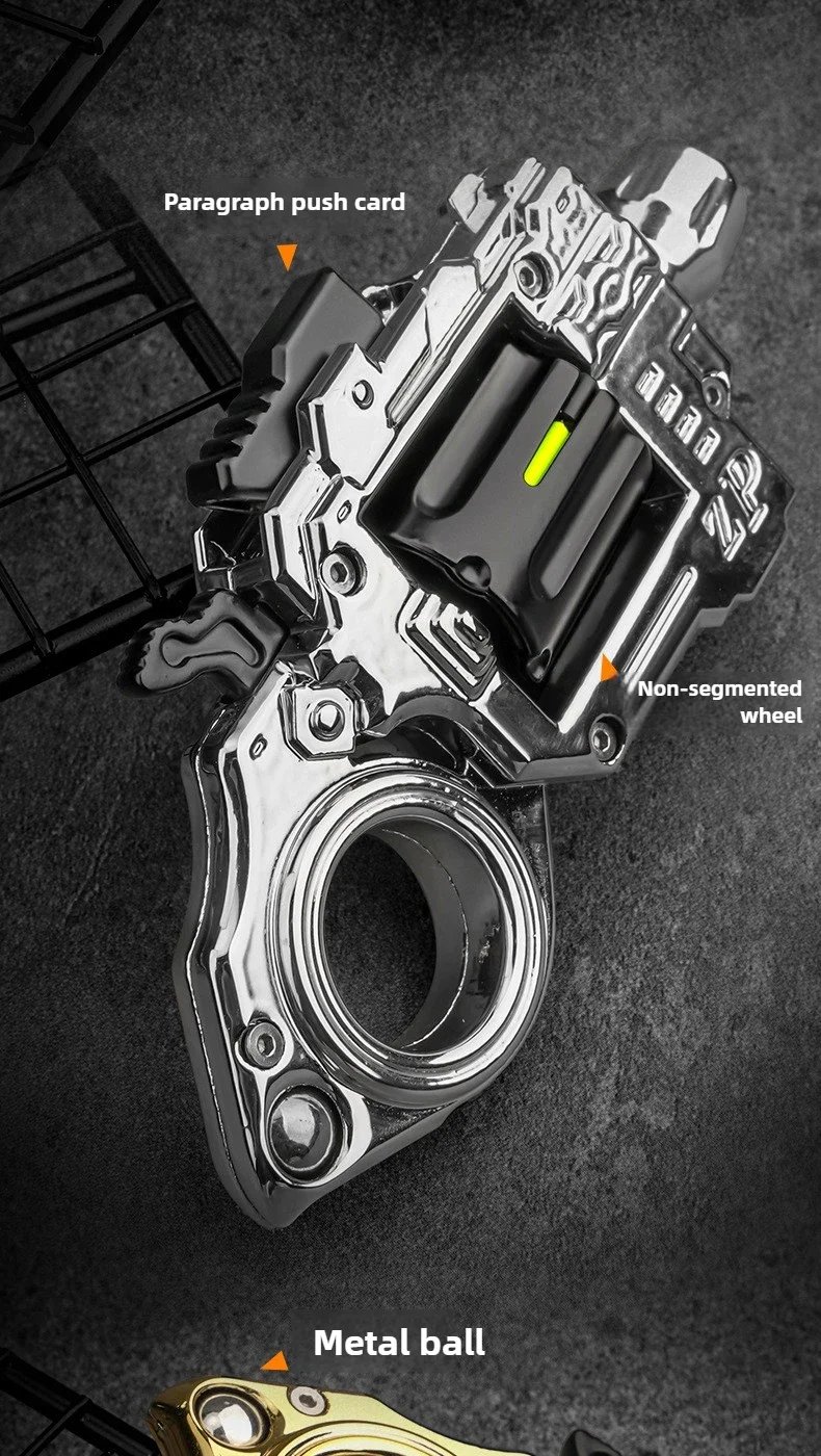 One Hand Spin Shoot Alloy Revolver EDC Metal Fidget Toy with 20 Plastic Bullets Stress Relief Mini Ring Gun for Adults Teens