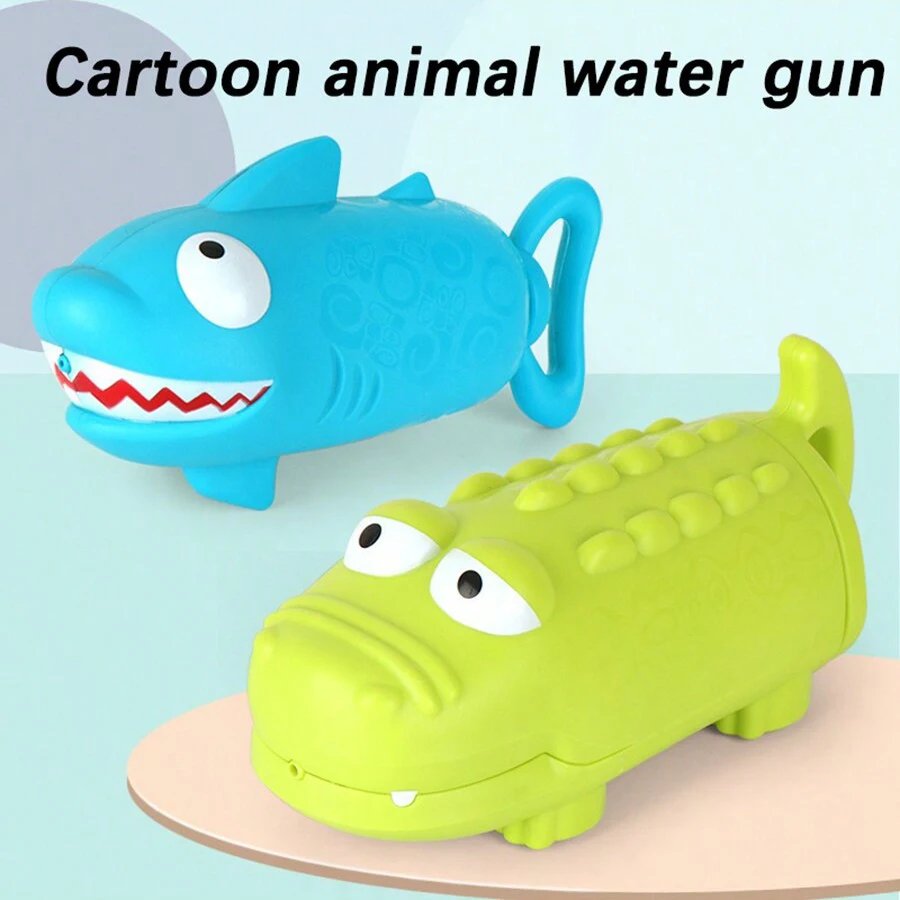 Kids Pull-Out Water Gun Toys For Children Shark Cartoon Design Summer Play Beach Watergun Sprinkler Bathroom Shower Bath Toys Kids Pull-Out Water Gun Toys For Children Shark Cartoon Design Summer Play Beach Watergun Sprinkler Bathroom Shower Bath Toys