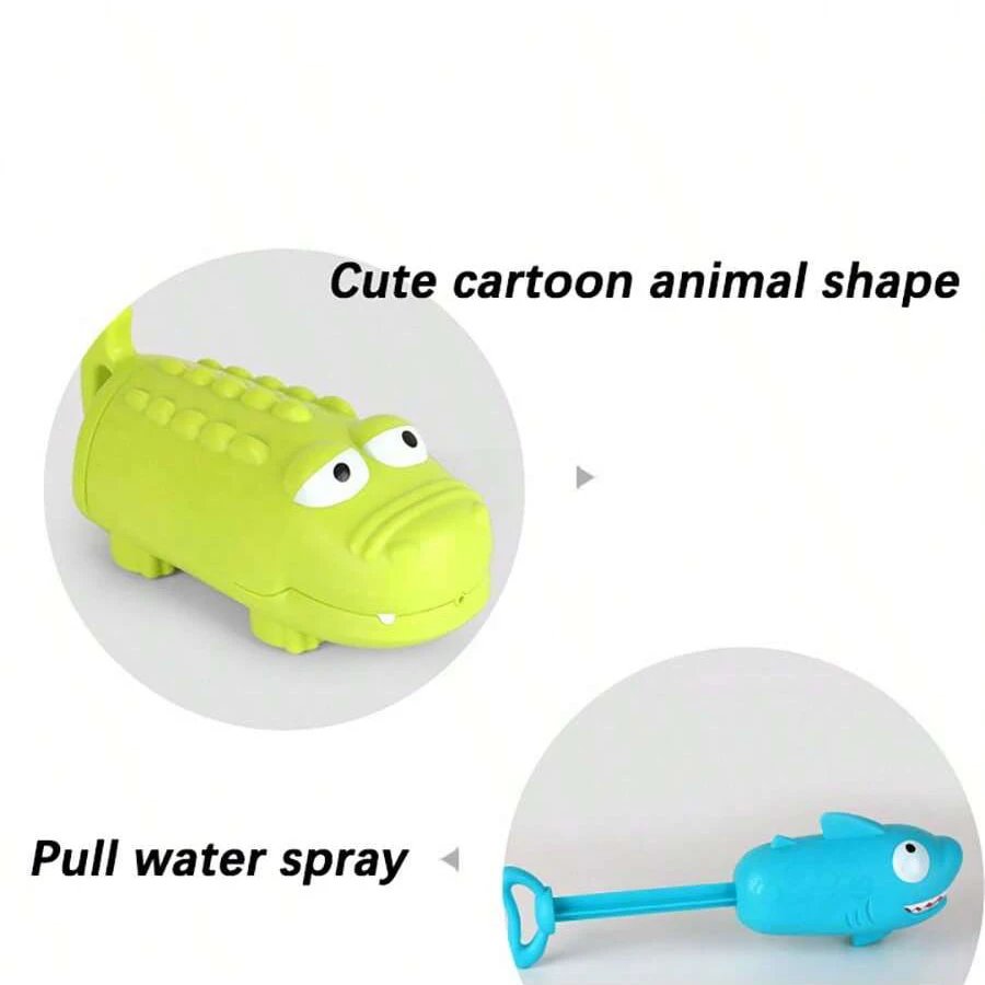Kids Pull-Out Water Gun Toys For Children Shark Cartoon Design Summer Play Beach Watergun Sprinkler Bathroom Shower Bath Toys Kids Pull-Out Water Gun Toys For Children Shark Cartoon Design Summer Play Beach Watergun Sprinkler Bathroom Shower Bath Toys