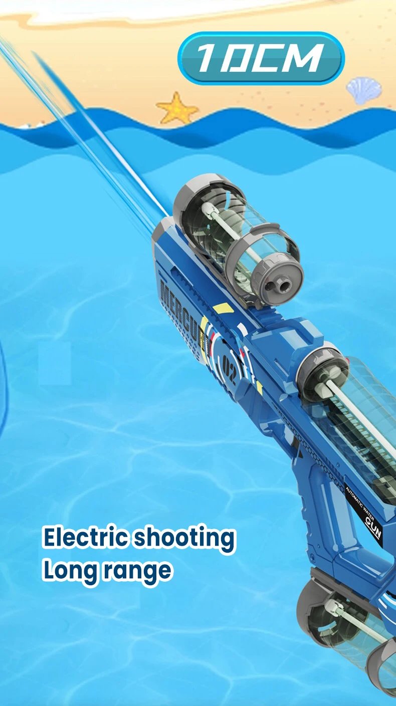 2025 Summer Electric Water Gun Children Toy Fully Automatic Continuous Shooting Water Gun with Sound Effects Luminous Efficacy