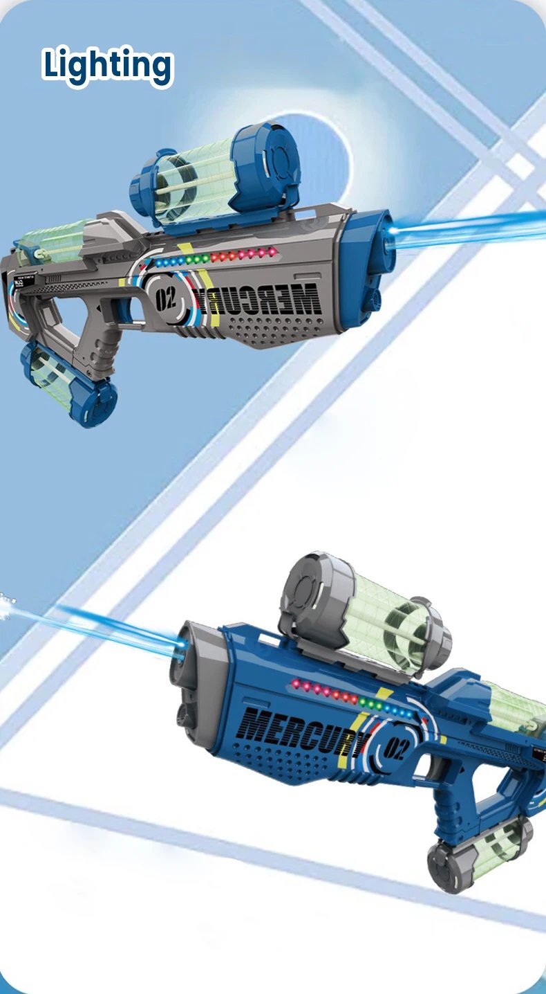 2025 Summer Electric Water Gun Children Toy Fully Automatic Continuous Shooting Water Gun with Sound Effects Luminous Efficacy