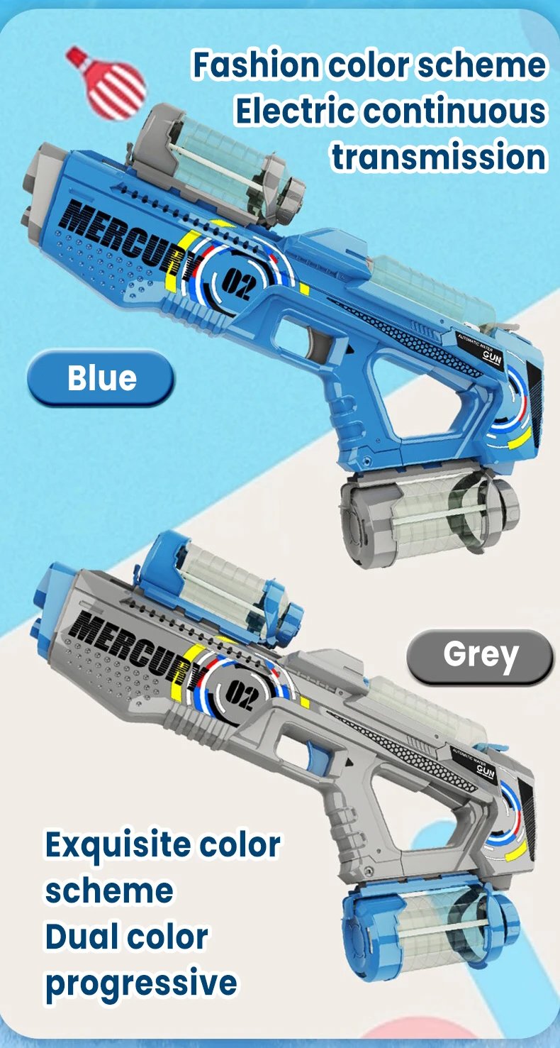 2025 Summer Electric Water Gun Children Toy Fully Automatic Continuous Shooting Water Gun with Sound Effects Luminous Efficacy
