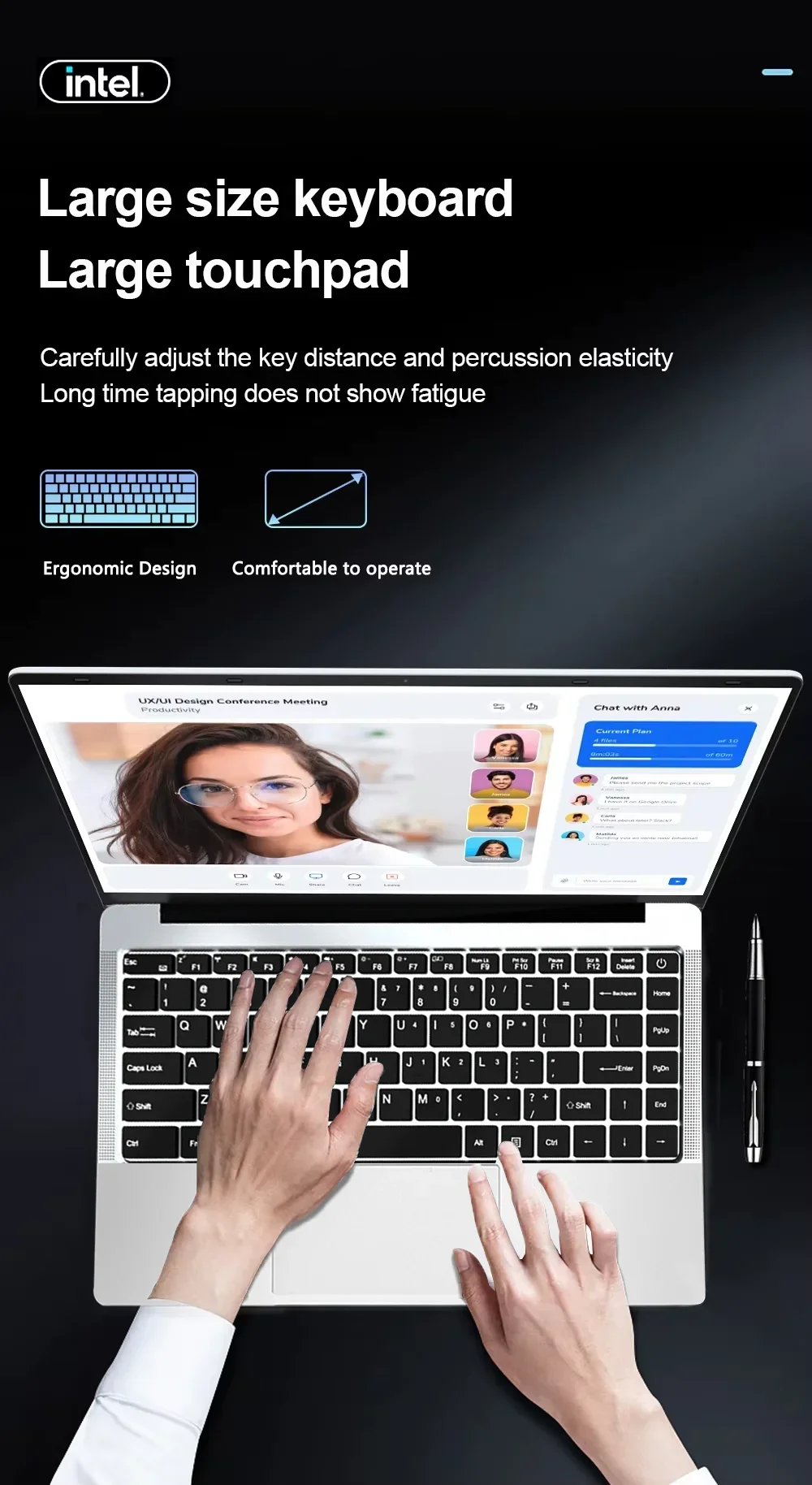2026 Office Laptop Windows 11 Pro intel i7 8650U Intel Atom A3950 14.1 inch Notebook Computer 12GB RAM 1TB 2TB SSD PC Gaming