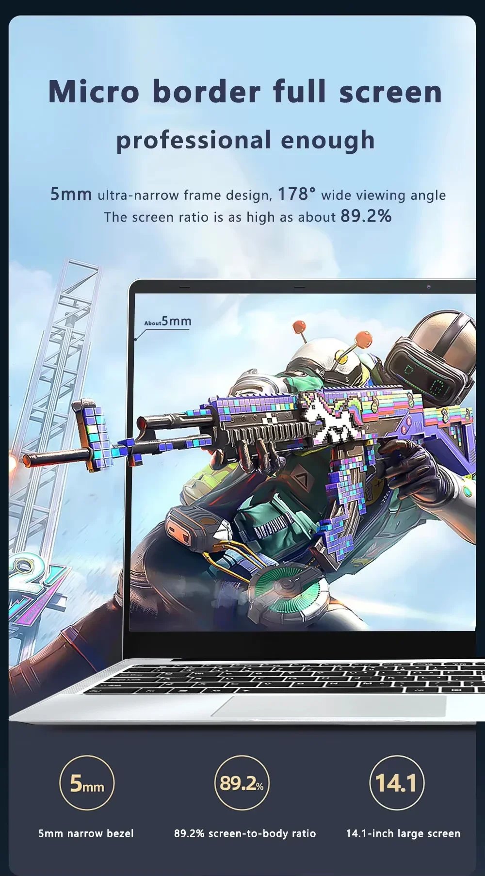 2026 Office Laptop Windows 11 Pro intel i7 8650U Intel Atom A3950 14.1 inch Notebook Computer 12GB RAM 1TB 2TB SSD PC Gaming