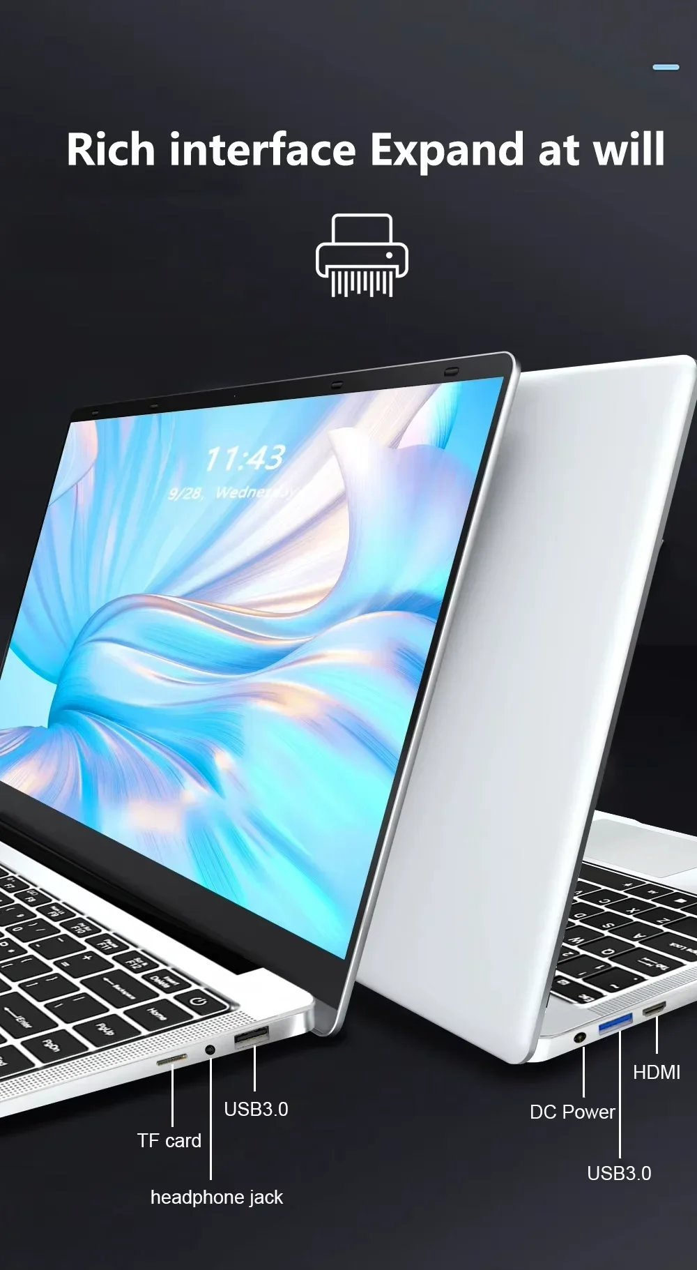 2026 Office Laptop Windows 11 Pro intel i7 8650U Intel Atom A3950 14.1 inch Notebook Computer 12GB RAM 1TB 2TB SSD PC Gaming