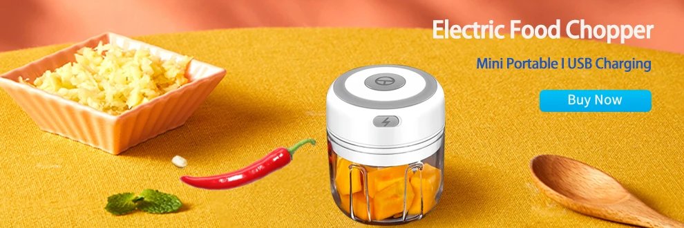 HiPiCok Meat Grinder Electric Garlic Crusher Food Chopper Mini Garlic Press Vegetable Chopper Masher Machine USB Kitchen Gadgets