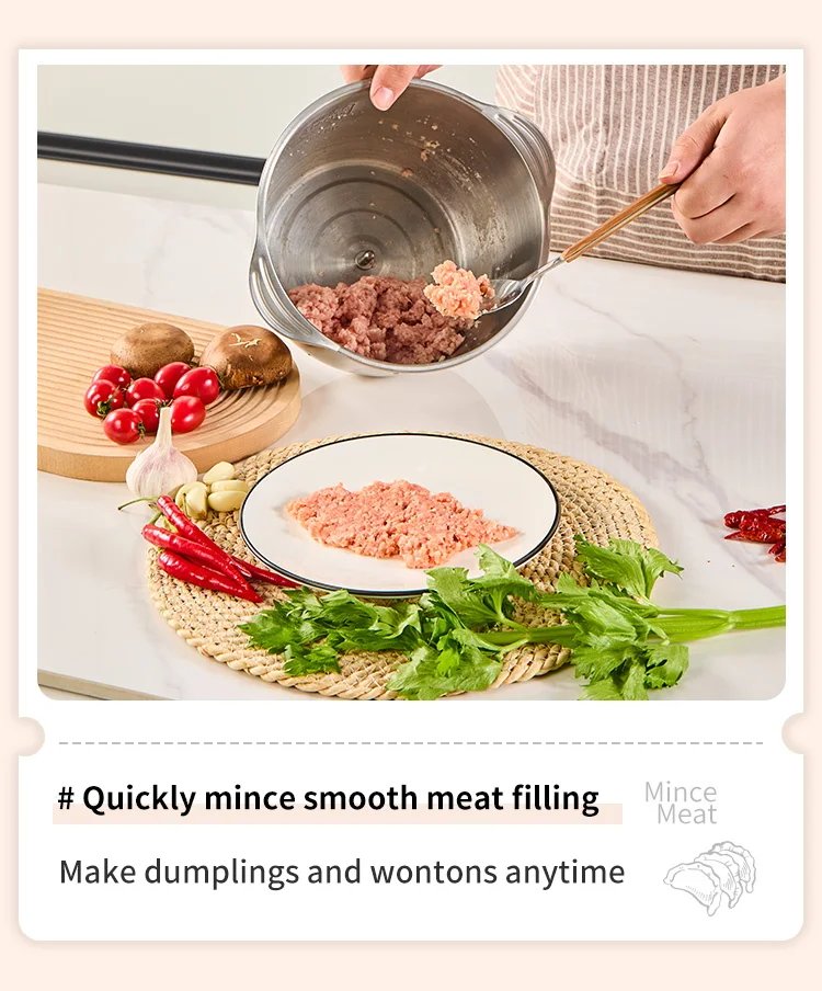 5L Electric Meat Grinders Food Crusher 304S Stainless Steel Multifunctional Vegetable Slicer Baby Processor Kitchen Chopper