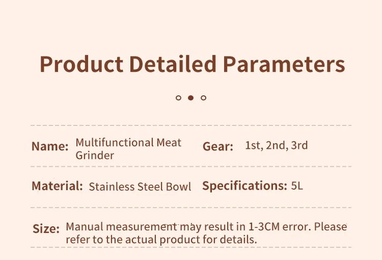 5L Electric Meat Grinders Food Crusher 304S Stainless Steel Multifunctional Vegetable Slicer Baby Processor Kitchen Chopper