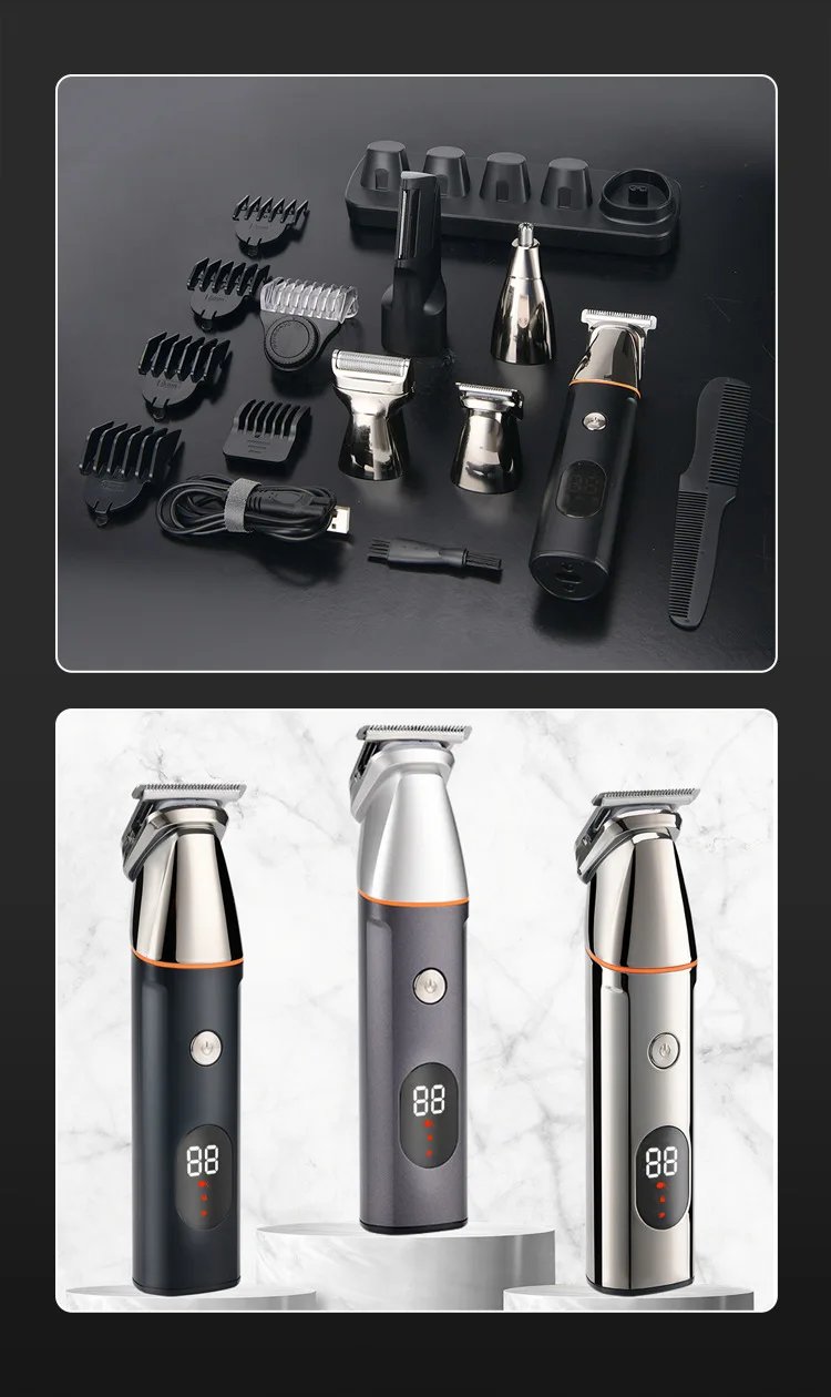 Mijia 5 in 1 Hair Trimmer Machine LCD Display Clippers Barber Professional Hair Cutting Machines Men's Electric Shaver