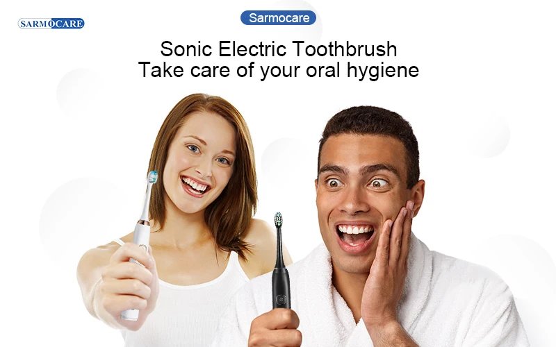 Electric Sonic Toothbrush 8 Brush Heads Smart Ultrasonic Dental Teeth Whitening Rechargeable Adult Tooth Brush Sarmocare S100