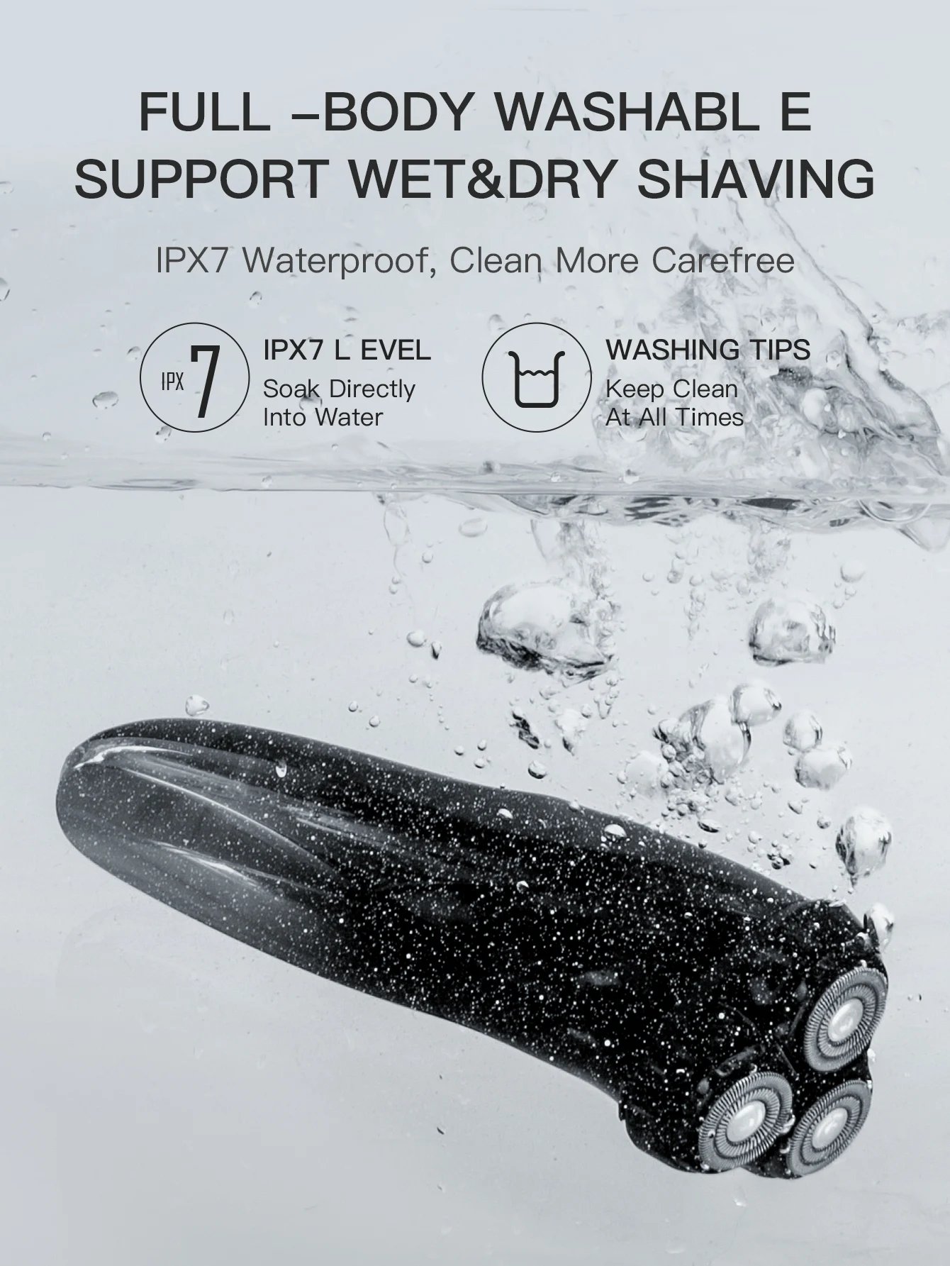 ENCHEN Electric Shaver 3D Blackstone 3 IPX7 Waterproof Razor Wet And Dry Dual Use Face Beard Battery Digital Display For Men