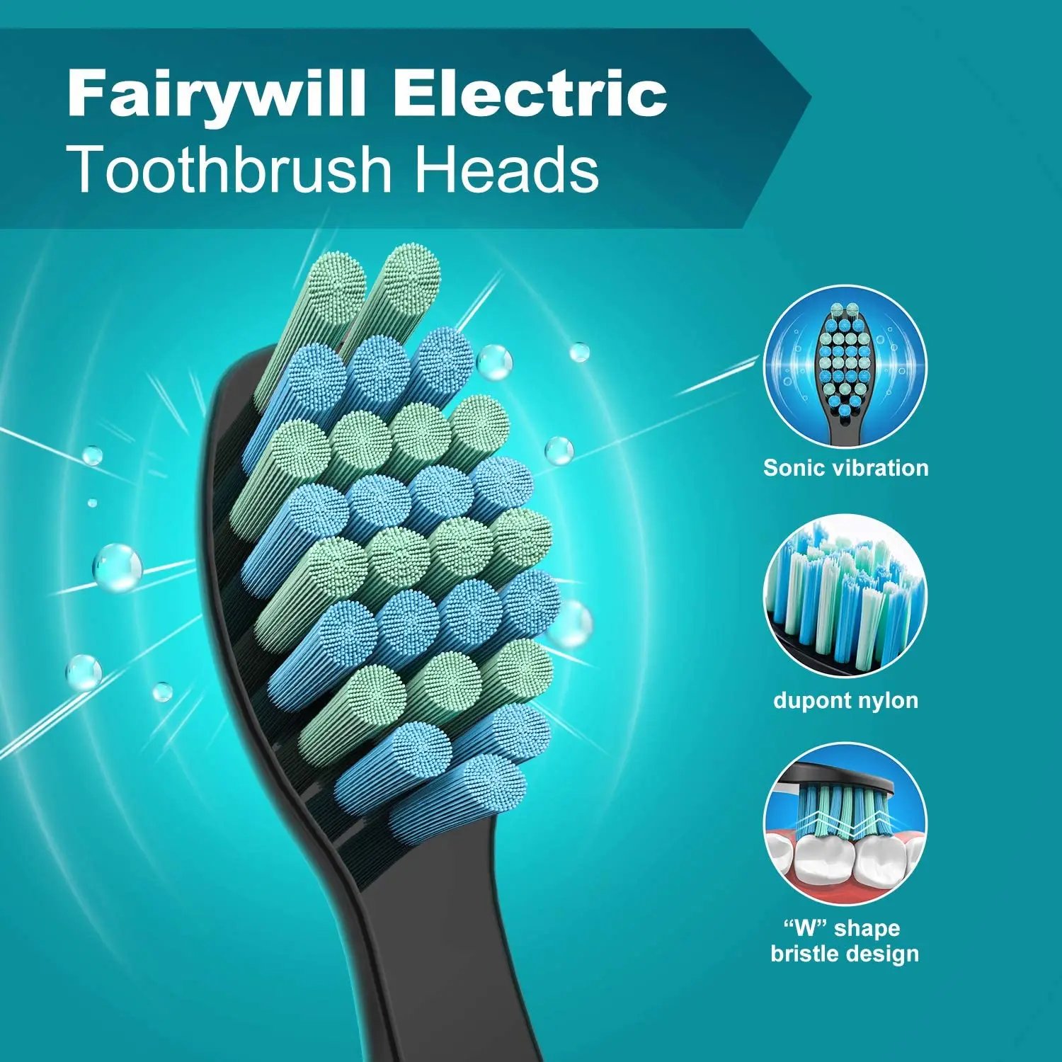 Fairywill Interdental Brushs Heads Electric Toothbrush Replacement Sonic Toothbrush heads for FW-507 FW-508 D7 D8 Fairywill Interdental Brushs Heads Electric Toothbrush Replacement Sonic Toothbrush heads for FW-507 FW-508 D7 D8