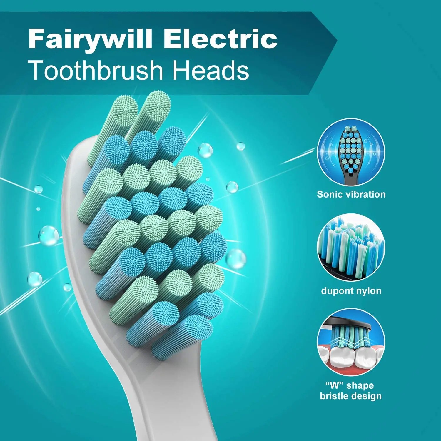 Fairywill Interdental Brushs Heads Electric Toothbrush Replacement Sonic Toothbrush heads for FW-507 FW-508 D7 D8 Fairywill Interdental Brushs Heads Electric Toothbrush Replacement Sonic Toothbrush heads for FW-507 FW-508 D7 D8