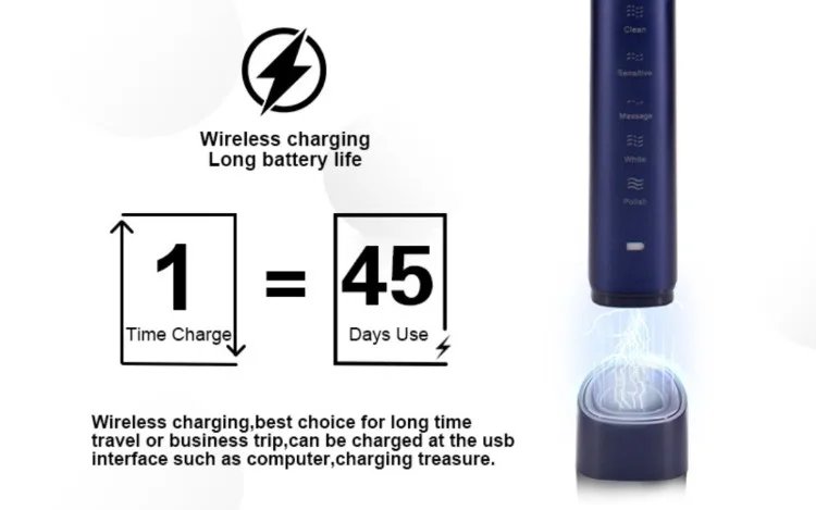 Sonic Electric Toothbrush Adults 8 Brush Heads 5 Modes USB Rechargeable IPX7 Waterproof Whitening Power Toothbrushes for Adults Sonic Electric Toothbrush Adults 8 Brush Heads 5 Modes USB Rechargeable IPX7 Waterproof Whitening Power Toothbrushes for Adults