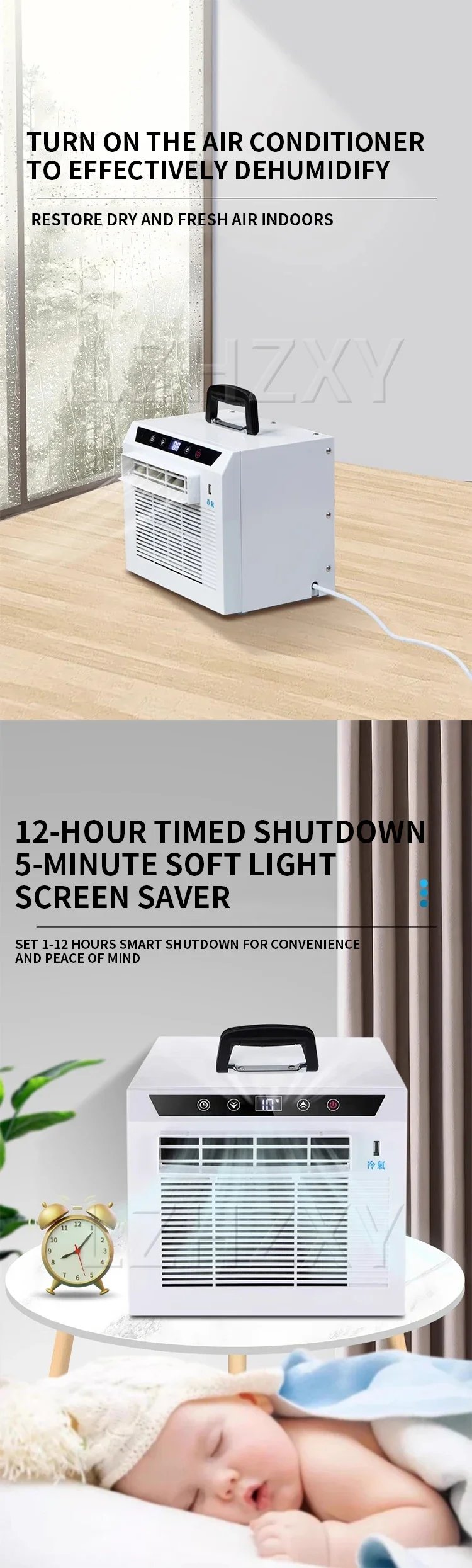 Split Mobile Air Conditioner Car Air Conditioner Portable Home Air Conditioner Free Installation Camping Tent 3000BTU