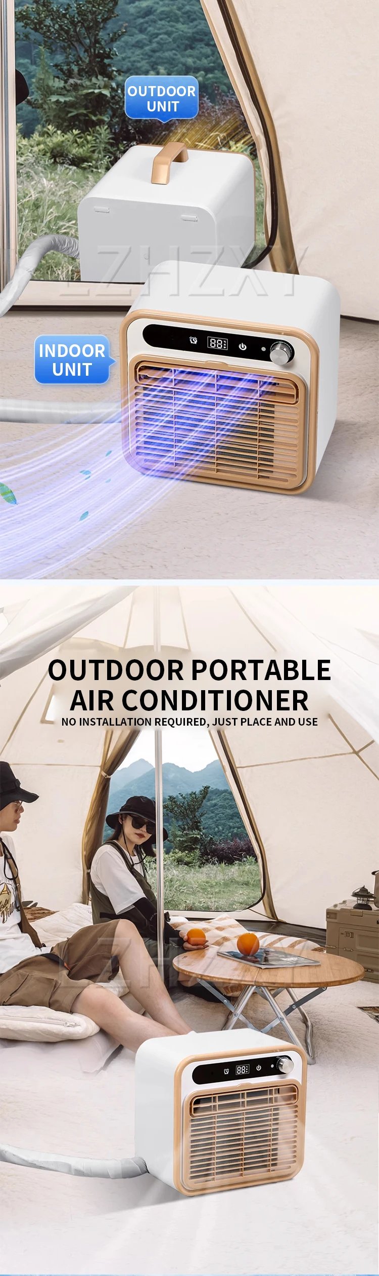 1500W New Split Mobile Air Conditioner Portable Installation-free Camping Tent Air Conditioner Parking Air Conditioner