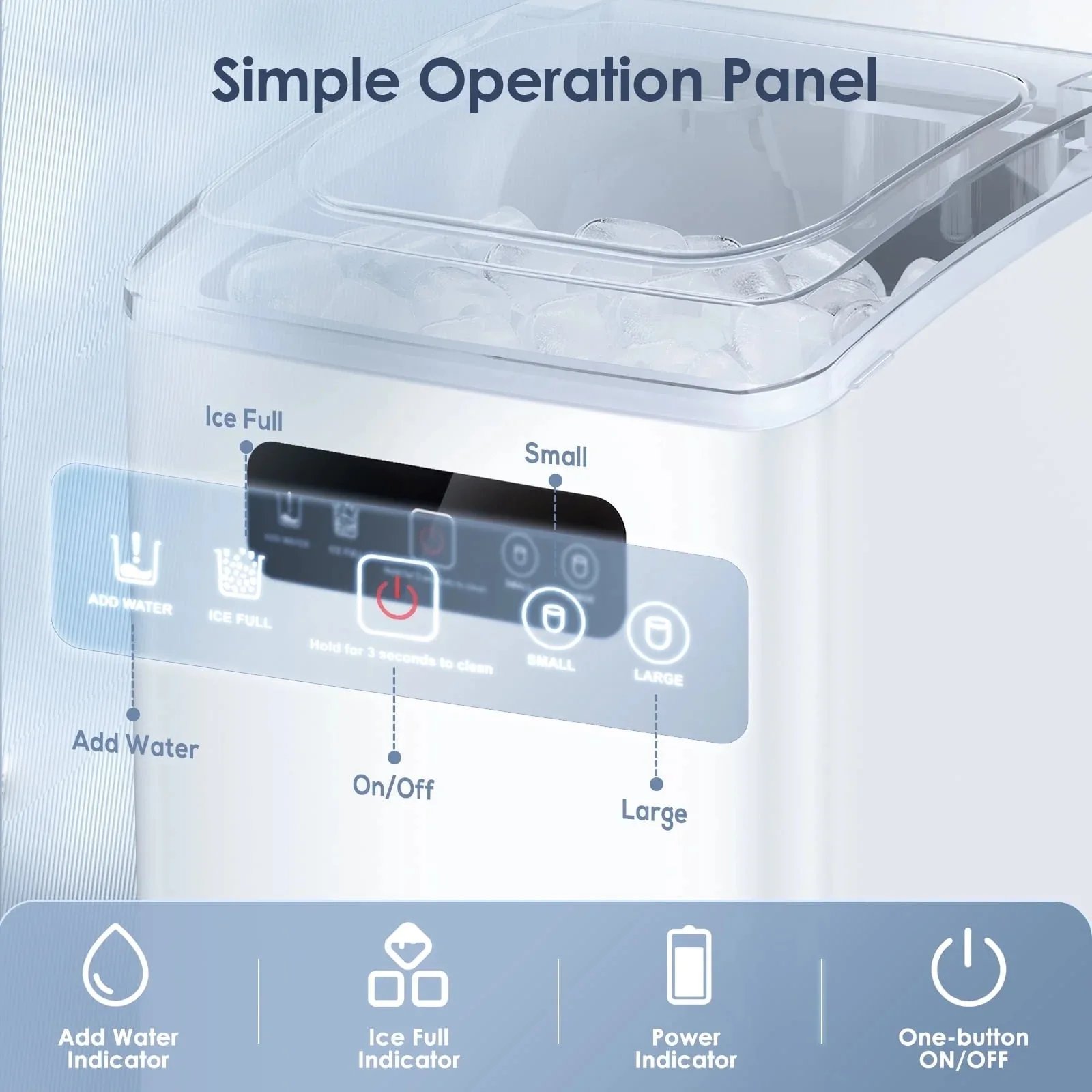 Automatic Household Ice Maker-Quick Ice Making,Multi-Function Silent Design Rapid Preparation Of Pure Ice Cubes Summer Necessiti
