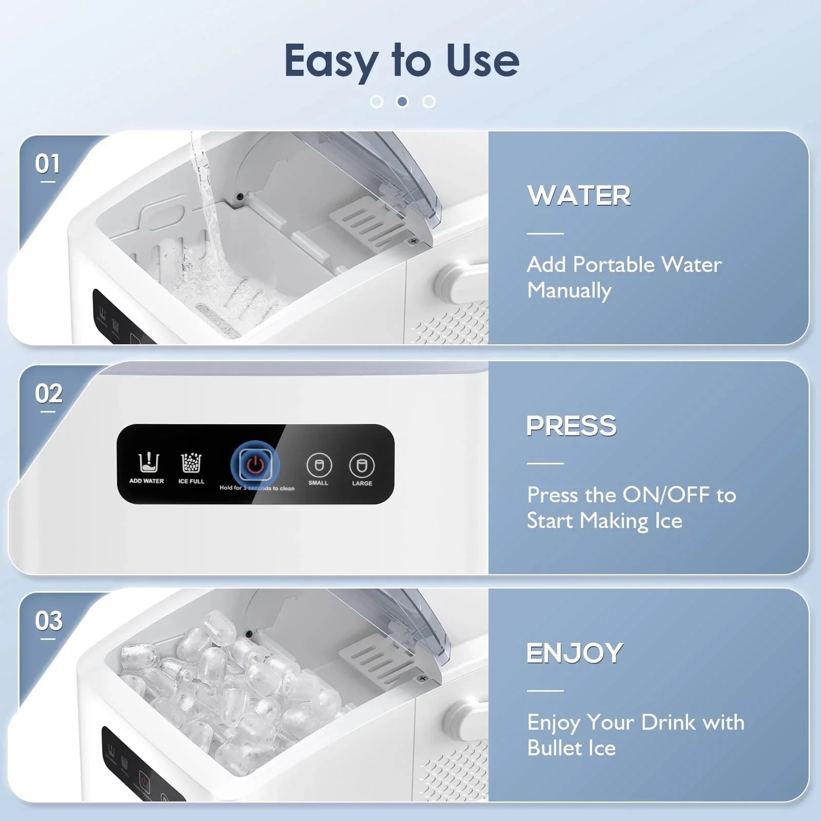 Automatic Household Ice Maker-Quick Ice Making,Multi-Function Silent Design Rapid Preparation Of Pure Ice Cubes Summer Necessiti