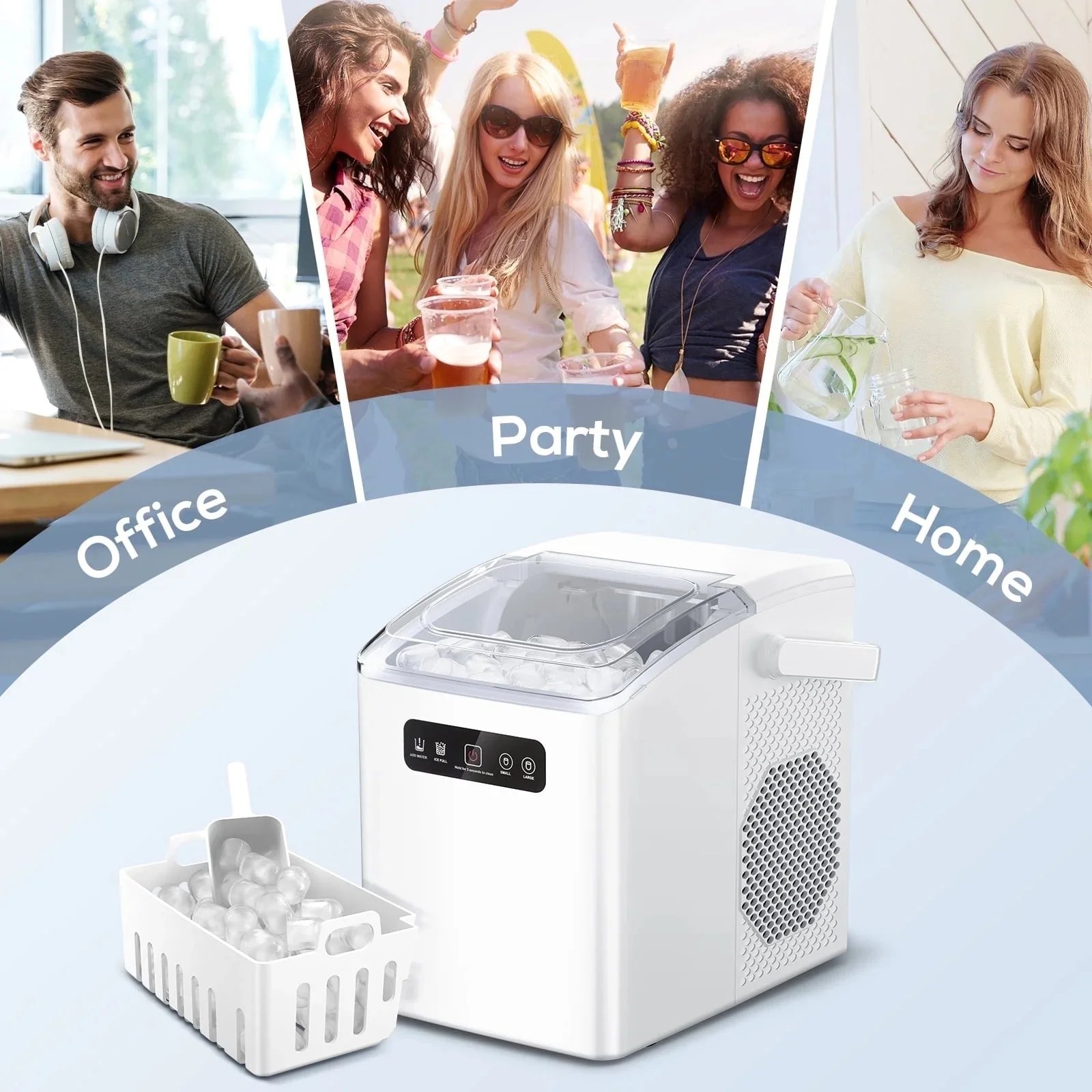 Automatic Household Ice Maker-Quick Ice Making,Multi-Function Silent Design Rapid Preparation Of Pure Ice Cubes Summer Necessiti