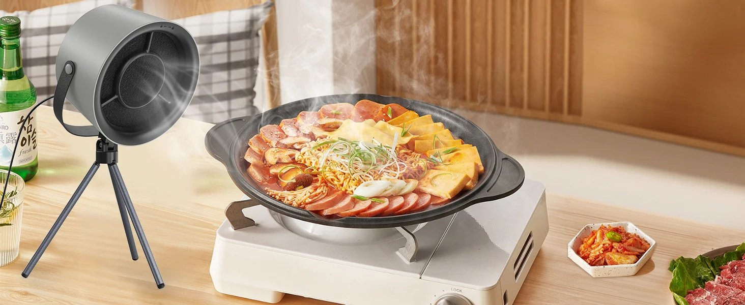 2025 New Portable Exhaust Fan Small Kitchen Hood Extractor Barbecue USB Supply Desktop Range Hoods Mini Suction Cooker Hood