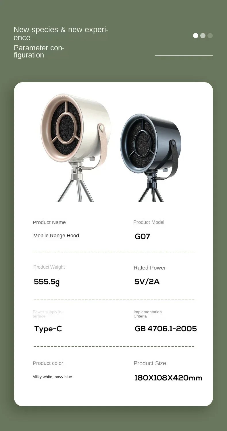 2025 New Portable Exhaust Fan Small Kitchen Hood Extractor Barbecue USB Supply Desktop Range Hoods Mini Suction Cooker Hood