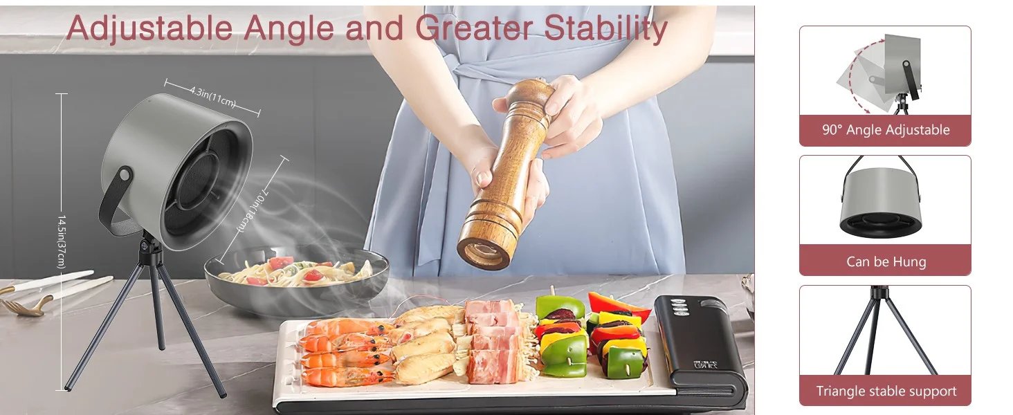 2025 New Portable Exhaust Fan Small Kitchen Hood Extractor Barbecue USB Supply Desktop Range Hoods Mini Suction Cooker Hood