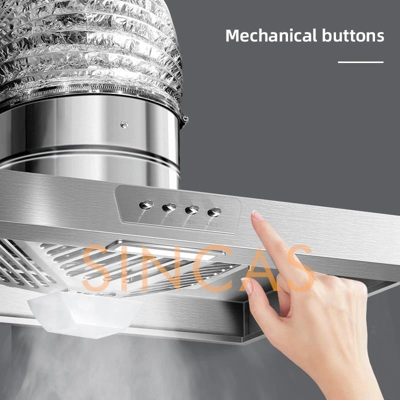 Stainless Steel Range Hood Exhaust Fan With Built In Light Kitchen Ventilation Extractor Fan For Stove Wall Mount Range Hood