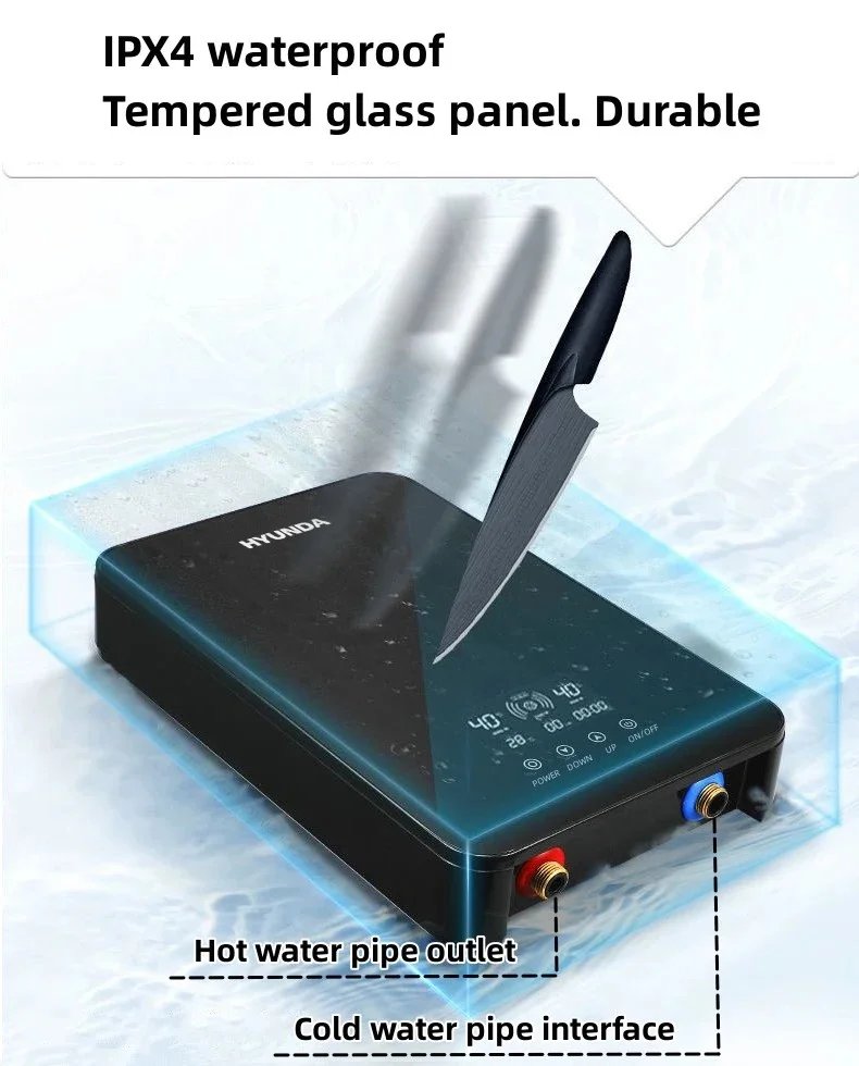 HYUNDA Electric Water Heater Instantaneous Rapid Heating Household Bathroom Shower Small Bath Machine Kitchen Water Heater HYUNDA Electric Water Heater Instantaneous Rapid Heating Household Bathroom Shower Small Bath Machine Kitchen Water Heater