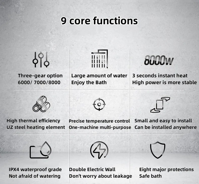 HYUNDA Electric Water Heater Instantaneous Rapid Heating Household Bathroom Shower Small Bath Machine Kitchen Water Heater HYUNDA Electric Water Heater Instantaneous Rapid Heating Household Bathroom Shower Small Bath Machine Kitchen Water Heater