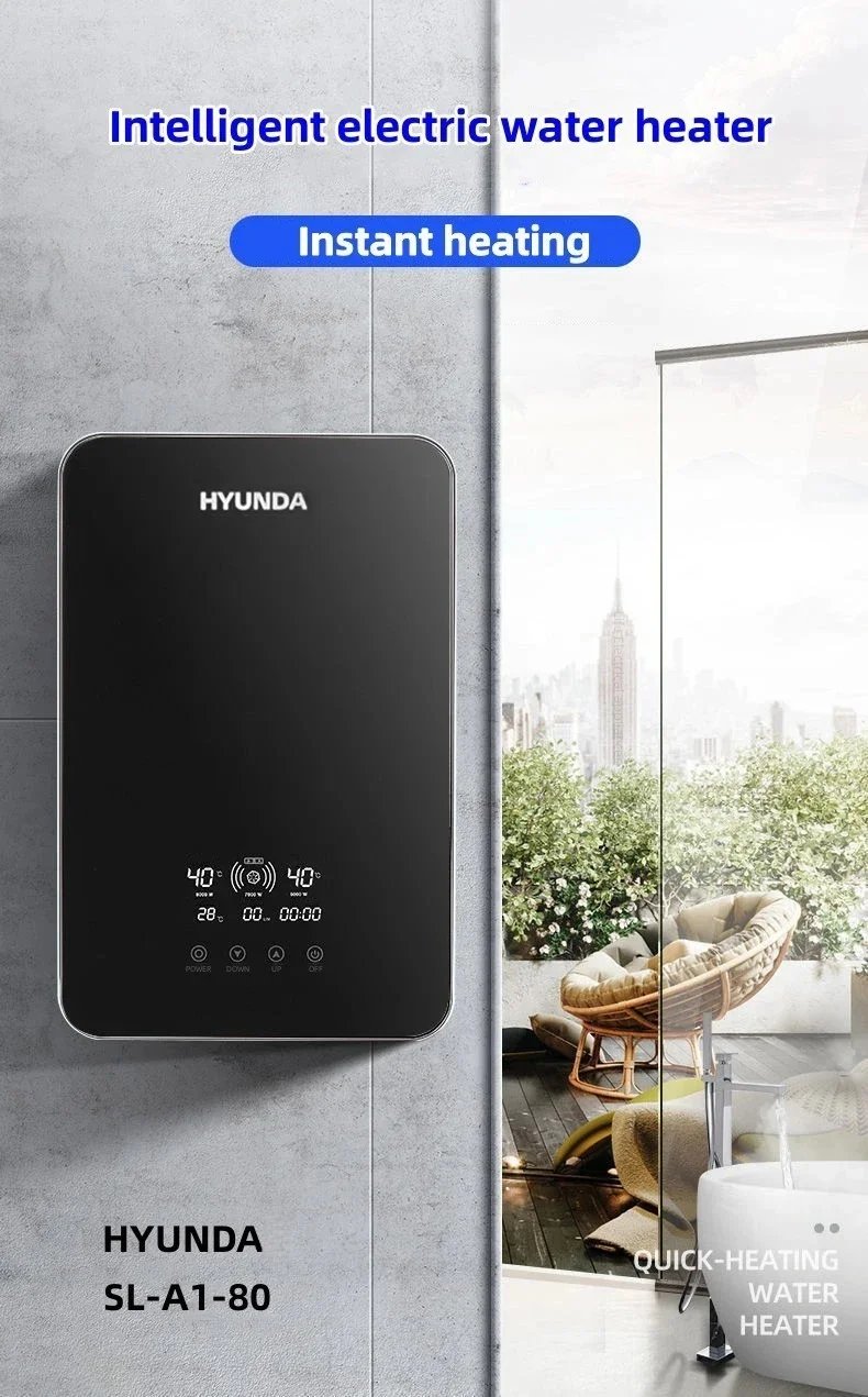 HYUNDA Electric Water Heater Instantaneous Rapid Heating Household Bathroom Shower Small Bath Machine Kitchen Water Heater HYUNDA Electric Water Heater Instantaneous Rapid Heating Household Bathroom Shower Small Bath Machine Kitchen Water Heater