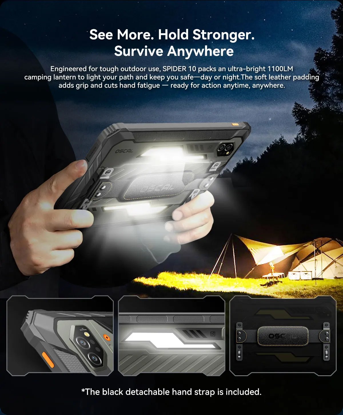 Blackview Oscal SPIDER 10 Rugged Tablet 20000mAh 11-inch HD+ IPS Display Octa-core 256GB 45W Android IP68&IP69K Outdoor Pad PC