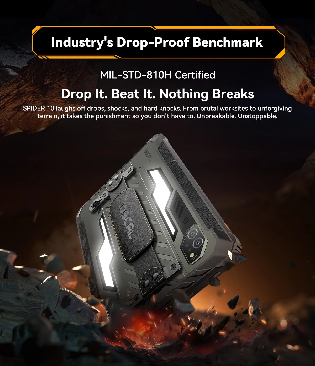 Blackview Oscal SPIDER 10 Rugged Tablet 20000mAh 11-inch HD+ IPS Display Octa-core 256GB 45W Android IP68&IP69K Outdoor Pad PC