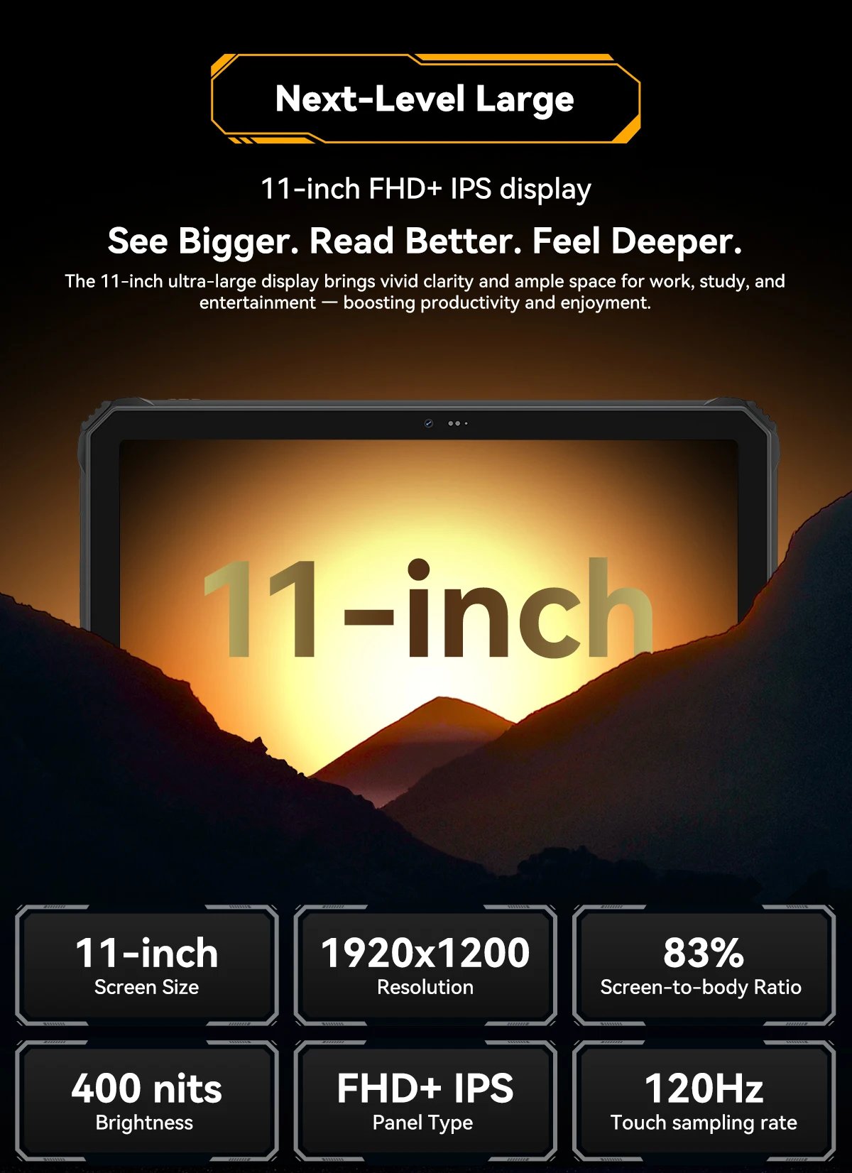 Blackview Oscal SPIDER 10 Rugged Tablet 20000mAh 11-inch HD+ IPS Display Octa-core 256GB 45W Android IP68&IP69K Outdoor Pad PC