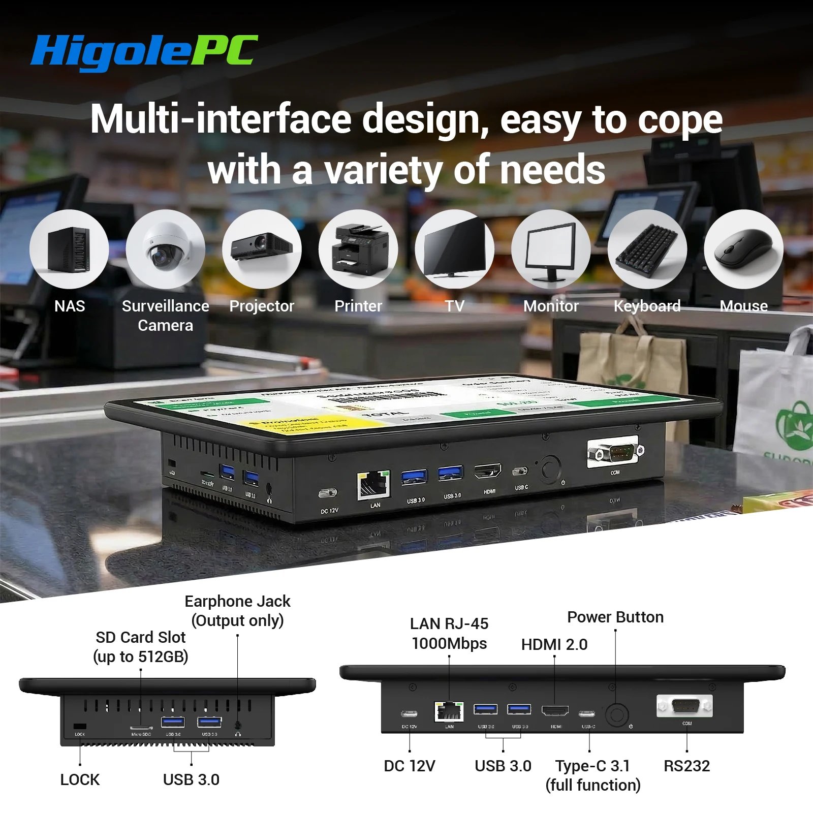 Higole F11 Pro 11.6'' Mini Computers Intel N5100 Windows 11 WiFi5 8GB 128GB BT 4K HDMI RS-232 Laptop Desktop PC Fanless Mini PC