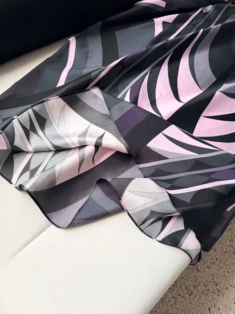 Spring Summer Fashion Vintage Geometric Print Loose Floor-Length Dress Women's O-Neck Batwing  Long Sleeve Casual Long Dress