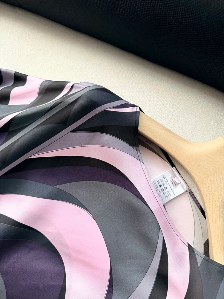 Spring Summer Fashion Vintage Geometric Print Loose Floor-Length Dress Women's O-Neck Batwing  Long Sleeve Casual Long Dress