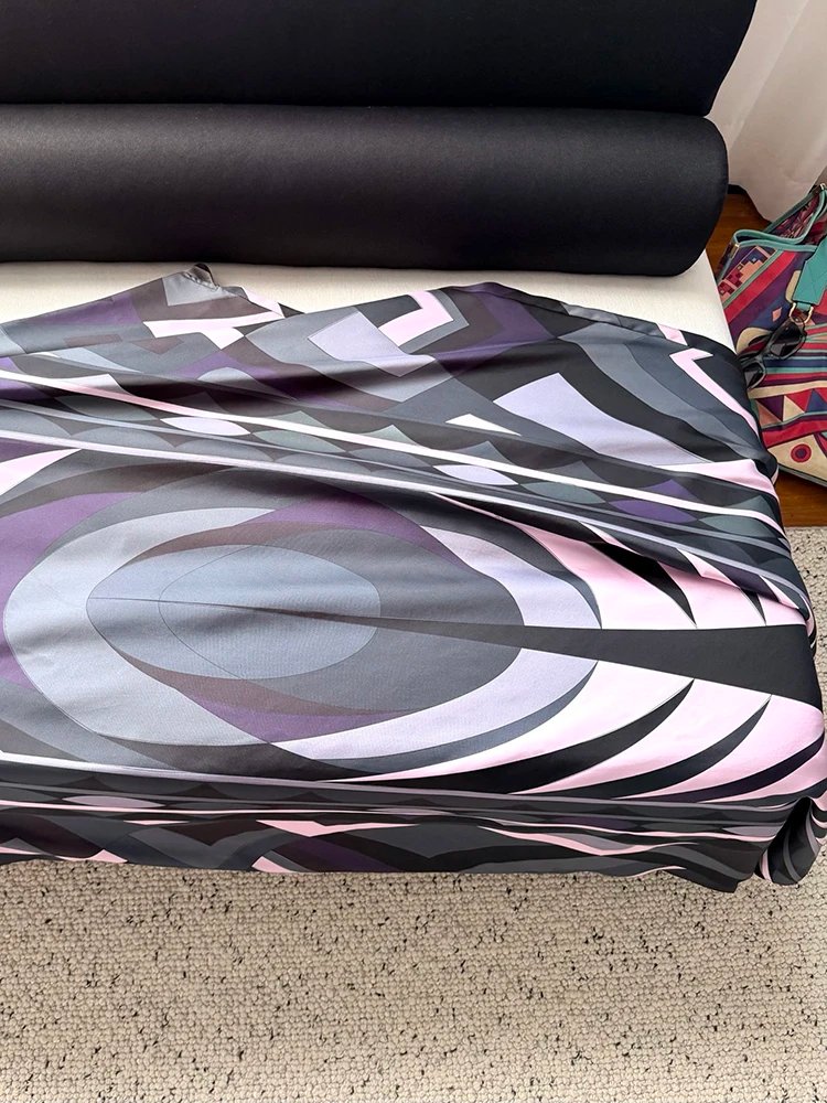 Spring Summer Fashion Vintage Geometric Print Loose Floor-Length Dress Women's O-Neck Batwing  Long Sleeve Casual Long Dress