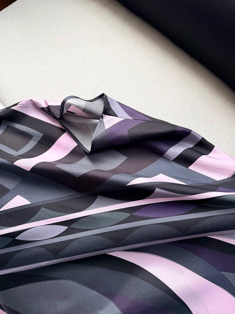 Spring Summer Fashion Vintage Geometric Print Loose Floor-Length Dress Women's O-Neck Batwing  Long Sleeve Casual Long Dress