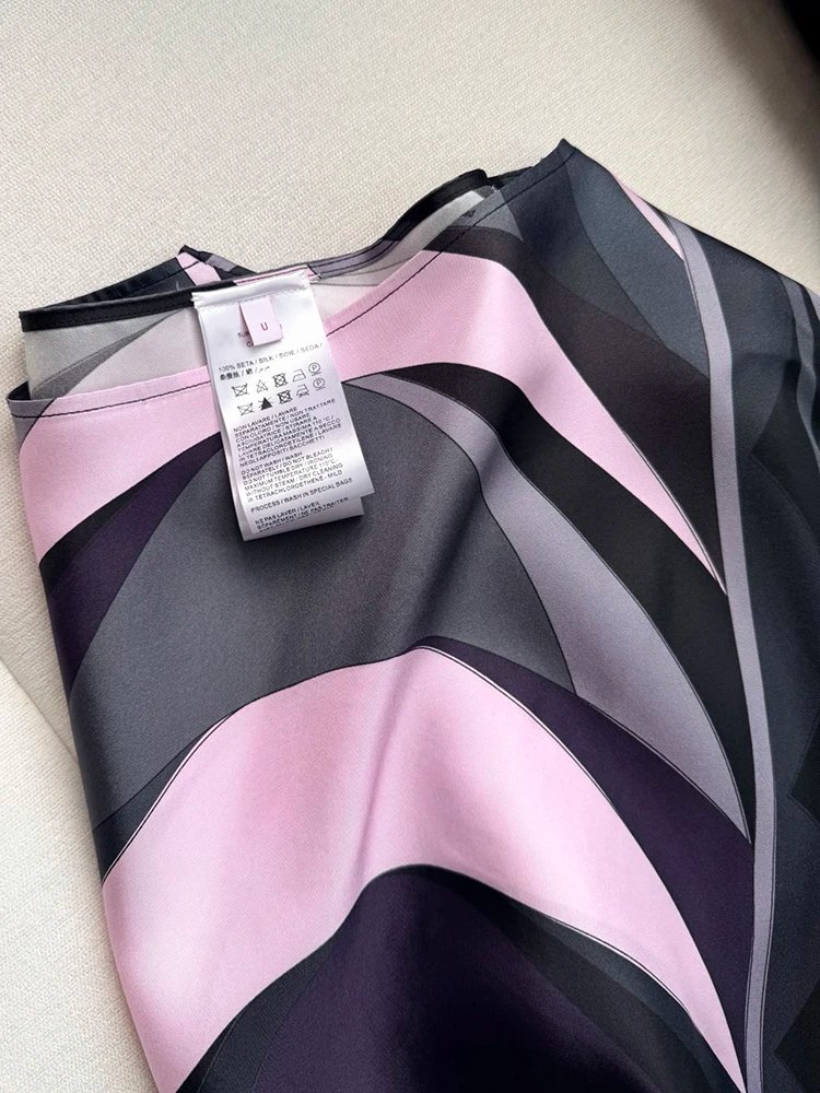 Spring Summer Fashion Vintage Geometric Print Loose Floor-Length Dress Women's O-Neck Batwing  Long Sleeve Casual Long Dress