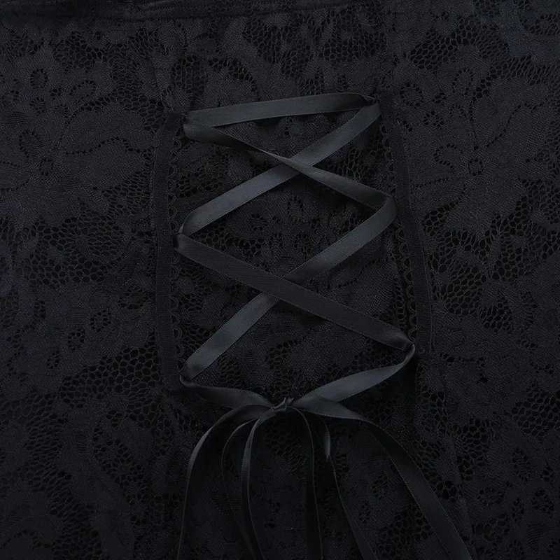 See Through Lace Hollow Out Slip Dress for Women Gothic Outfits Mall Goth Vintage Sexy Split Long Dresses Halloween