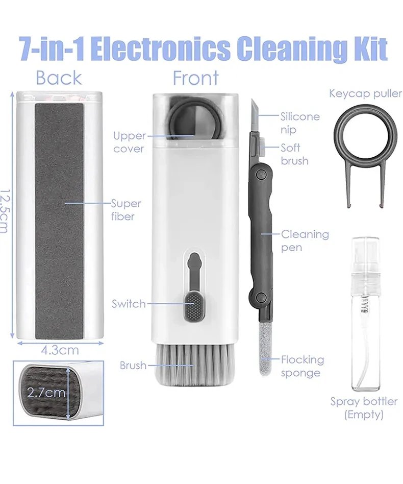 7 in 1 Computer Keyboard Cleaner Brush Kit Earphone Cleaning Pen For Headset Keyboard Cleaning Tools Cleaner Keycap Puller Kit 7 in 1 Computer Keyboard Cleaner Brush Kit Earphone Cleaning Pen For Headset Keyboard Cleaning Tools Cleaner Keycap Puller Kit