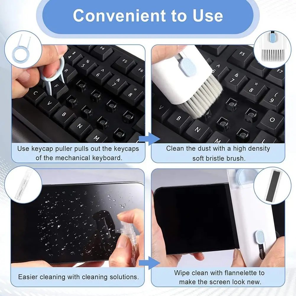 7 in 1 Keyboard Cleaning Kit with Screen Cleaner and Dust Removal Tool for Phone Tablet AirPods