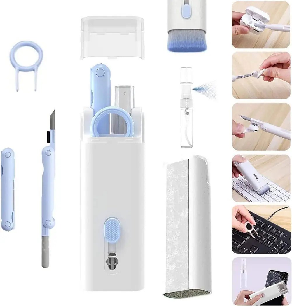 7 in 1 Keyboard Cleaning Kit with Screen Cleaner and Dust Removal Tool for Phone Tablet AirPods