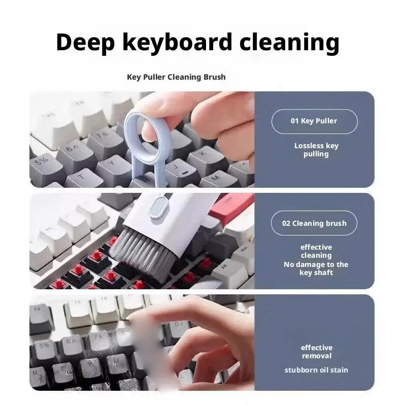 7 in 1 Keyboard Cleaning Kit with Screen Cleaner and Dust Removal Tool for Phone Tablet AirPods