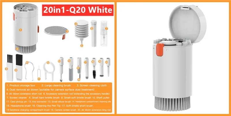 8/20in1 Digital Camera Earphone Cleaning Pen Mobile Phone Laptop Keyboard Cleaning Tool Set Cleaning Brush Shaft Puller Cleaner