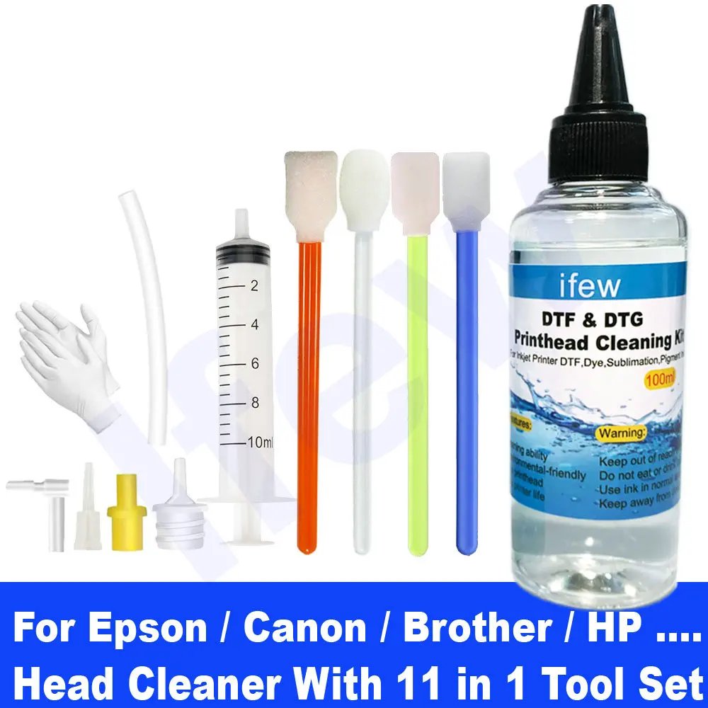 100ML Inkjet Printer Head Cleaning Kit Compatible With Epson Hp Brother Canon Nozzle & Printhead Cleaner For Printers Head Clean