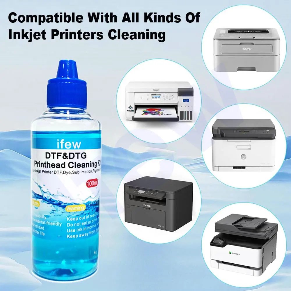 100ML Inkjet Printer Head Cleaning Kit Compatible With Epson Hp Brother Canon Nozzle & Printhead Cleaner For Printers Head Clean